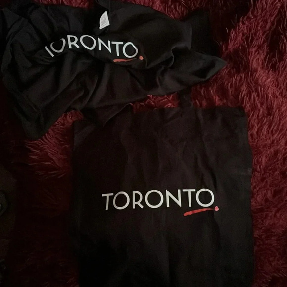 Vintage style Toronto scripted blackTote Bag T-shirt set - Picture 4 of 15